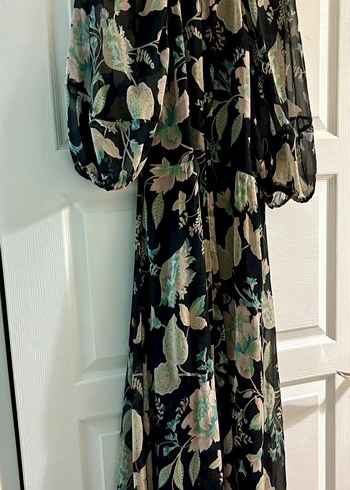 mango desenli uzun elbise - Görsel 3