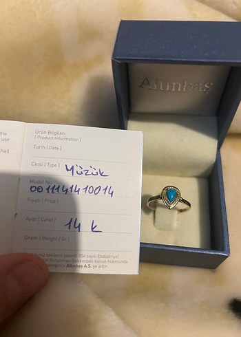Altınbaş mavi taşlı yüzük - Görsel 4