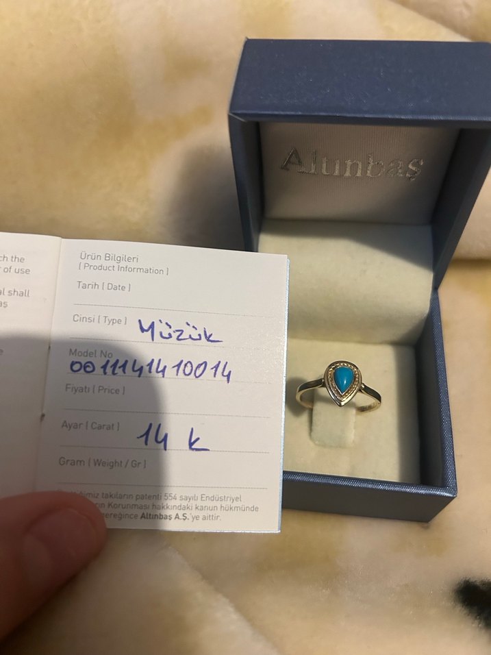 Altınbaş mavi taşlı yüzük - Görsel 4