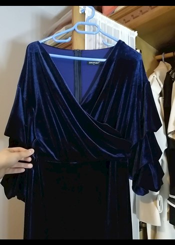 Kadife Lacivert Kadın abiye - Görsel 2