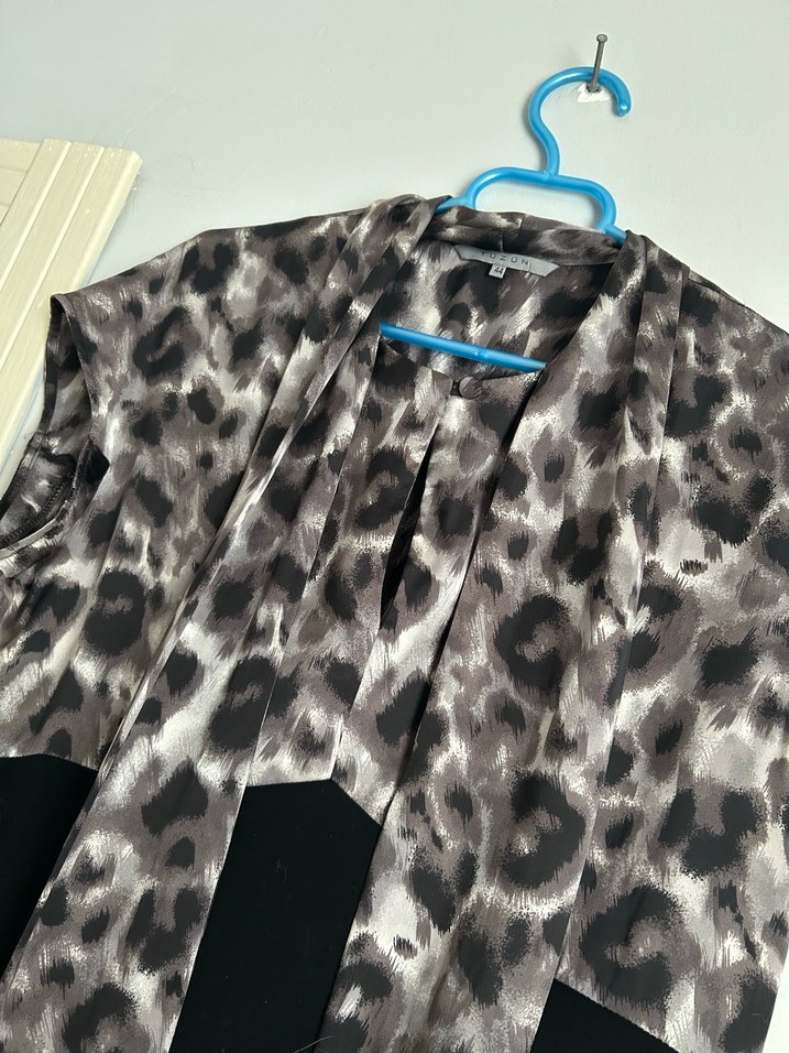 Tüzün Gri Batik Desenli elbise - Görsel 3