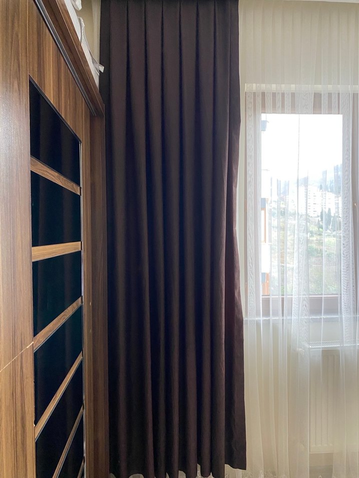 Parlak Kahverengi Fon Perde - Görsel 2