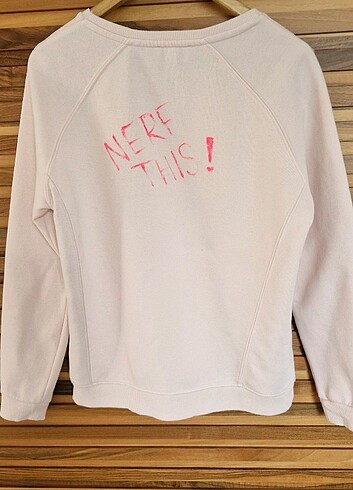 l Beden pembe Renk ORJİNAL MAVİ SWEATSHIRT