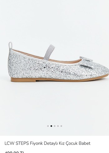 LCW STEPS Fiyonk Detaylı Gri Kız Çocuk Babet - Görsel 2