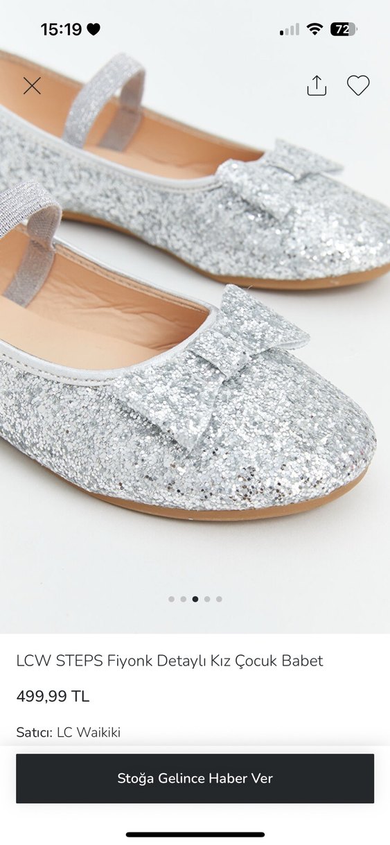 LCW STEPS Fiyonk Detaylı Gri Kız Çocuk Babet - Görsel 3