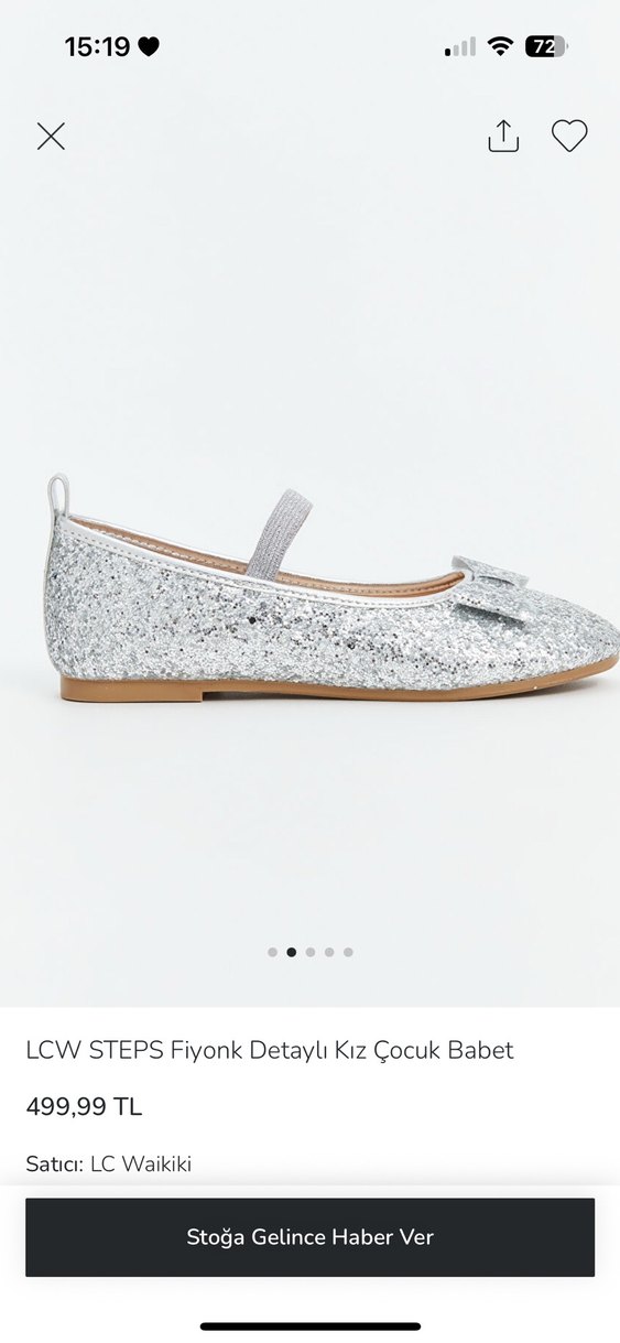 LCW STEPS Fiyonk Detaylı Gri Kız Çocuk Babet - Görsel 2