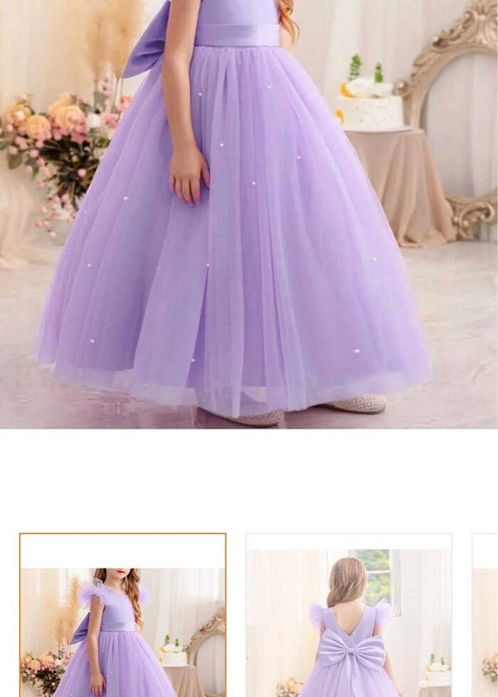 Lila çocuk abiye - Görsel 4