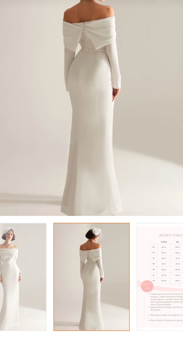 BETTY&SAM Beyaz Özel Gün Elbisesi - Görsel 4