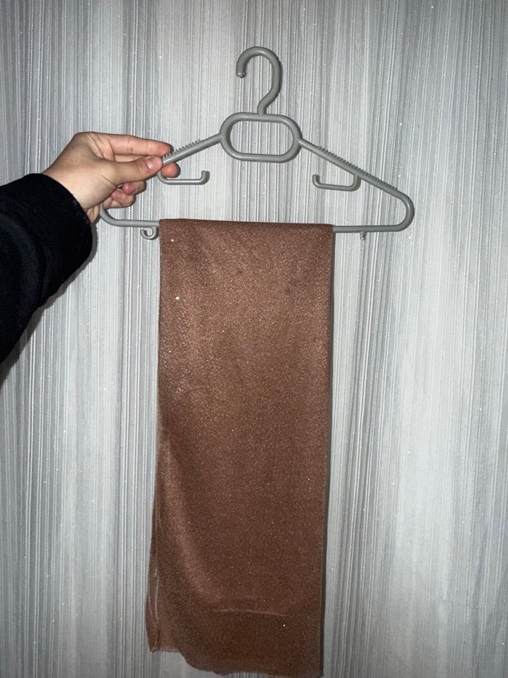 Bej Uzun Kollu Drapeli Abiye Elbise - Görsel 5