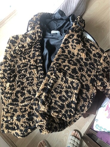 m Beden Leopar ceket mont