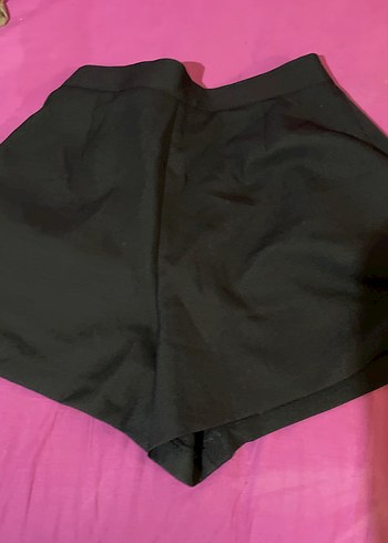 m Beden siyah Renk Kadın Siyah Yüksek Bel Pilili Mini Şort