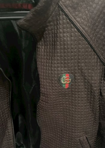 3xl Beden Düğmeli Kahverengi Yılan Derisi Desenli Erkek Deri Ceket