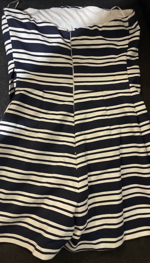 Çizgili Pilili Mini tulum - Görsel 4