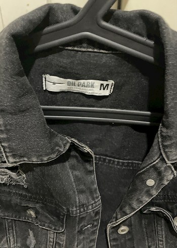 Diğer Siyah Düğmeli Oversize Kadın Denim Ceket