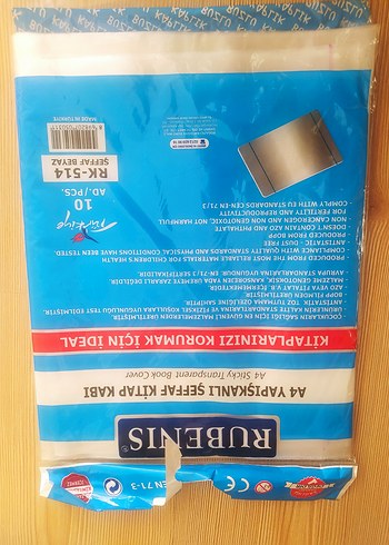 Parlak Mavi Baskılı şeffaf kitap kabi