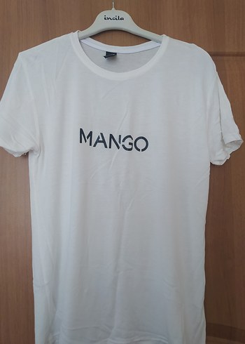 Mango MANGO Beyaz Pamuklu Kısa Kollu Tişört