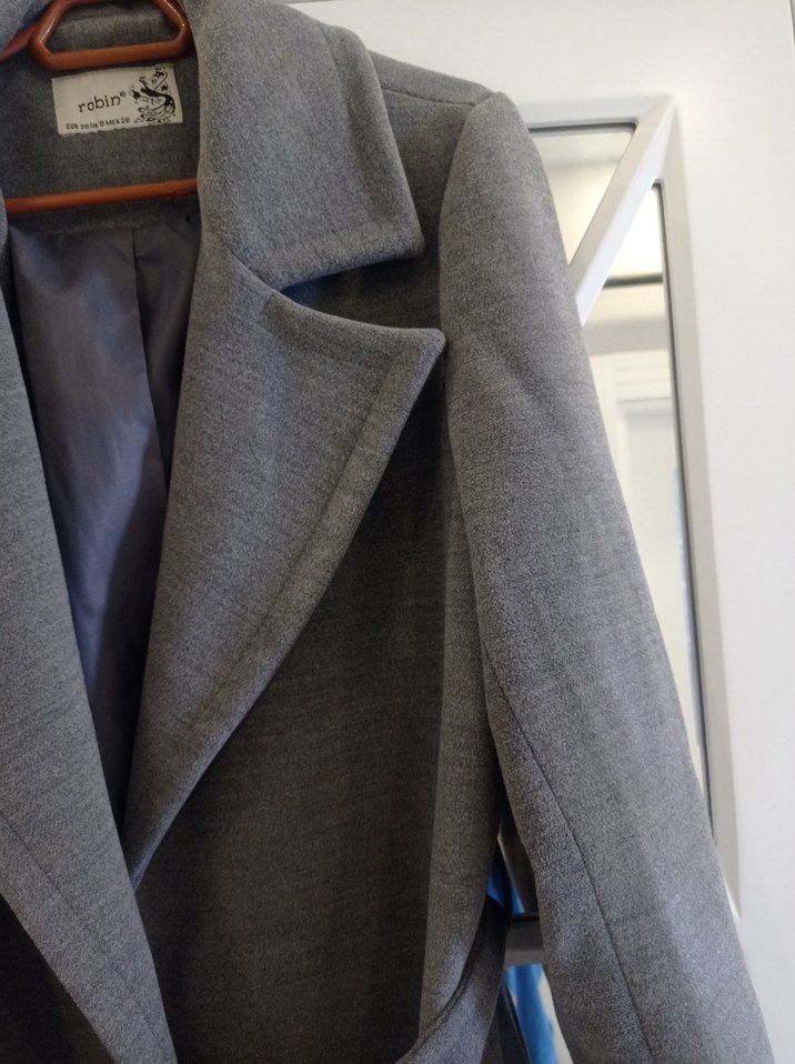 Gri Kuşaklı Uzun Kaban - Görsel 4