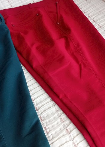 Renkli Kadın Normal Boy Kumaş Pantolon - Görsel 4