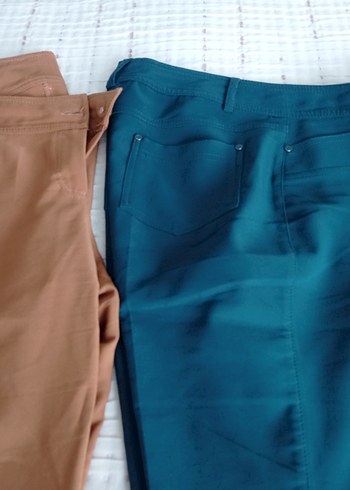 Renkli Kadın Normal Boy Kumaş Pantolon - Görsel 3