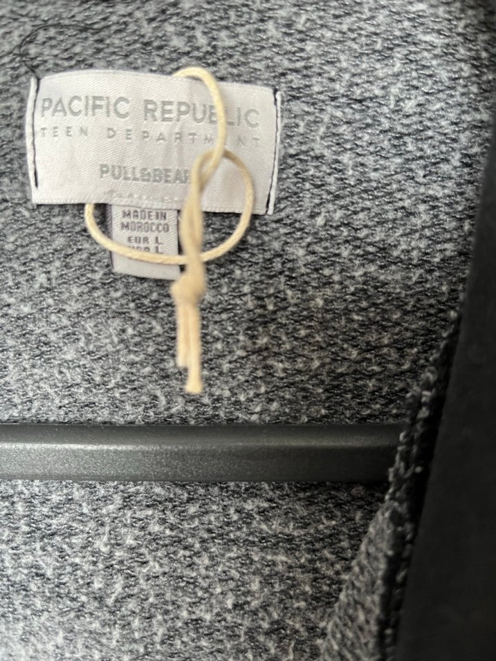 Gri Fermuarlı Kapüşonlu Sweatshirt - Görsel 4