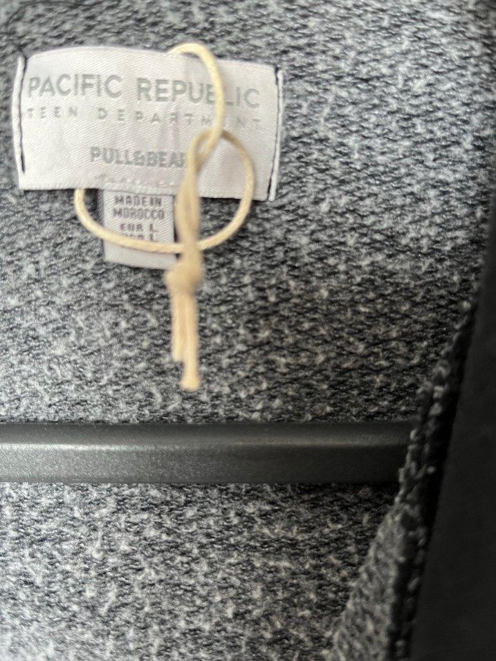 Gri Fermuarlı Kapüşonlu Sweatshirt - Görsel 3