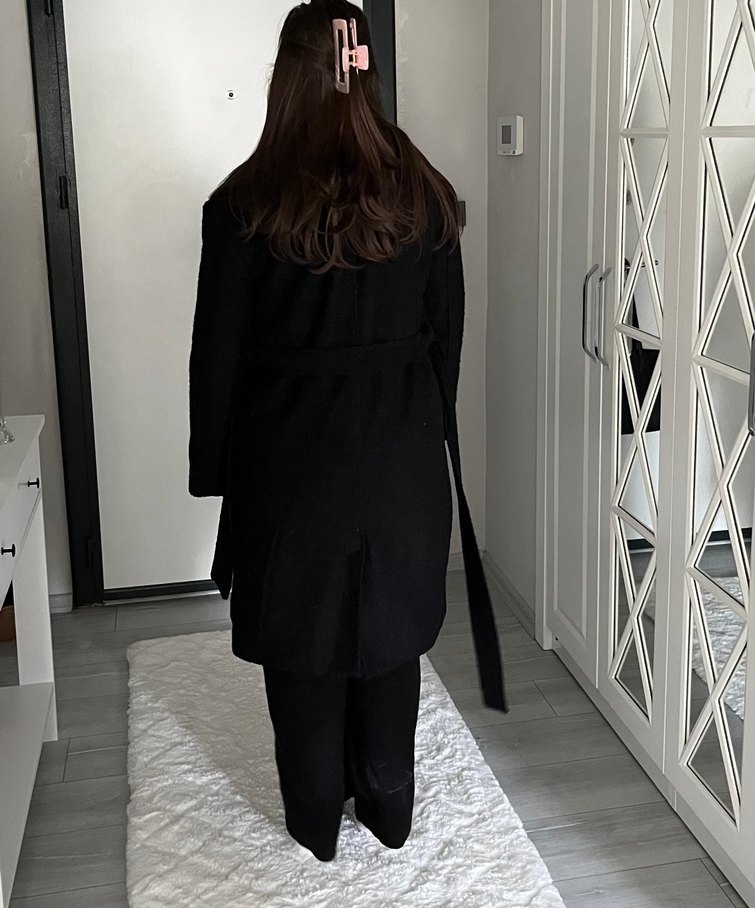 Kemerli Midi Kadın Kaban - Görsel 2