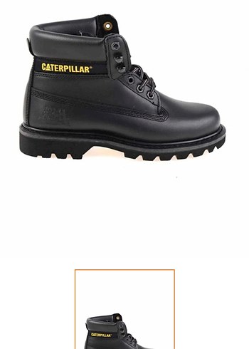 Cat Caterpillar Siyah Deri İs Botu
