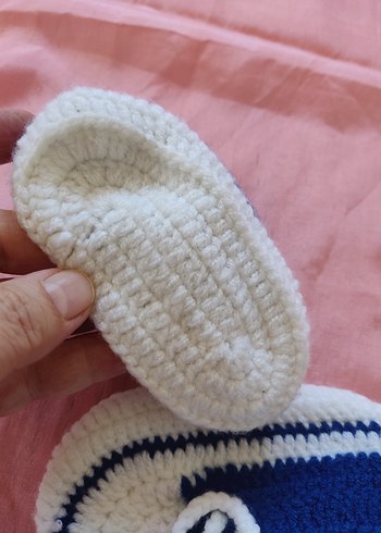 Diger Erkek Bebek Örgü Mavi Ev Ayakkabısı - Görsel 5