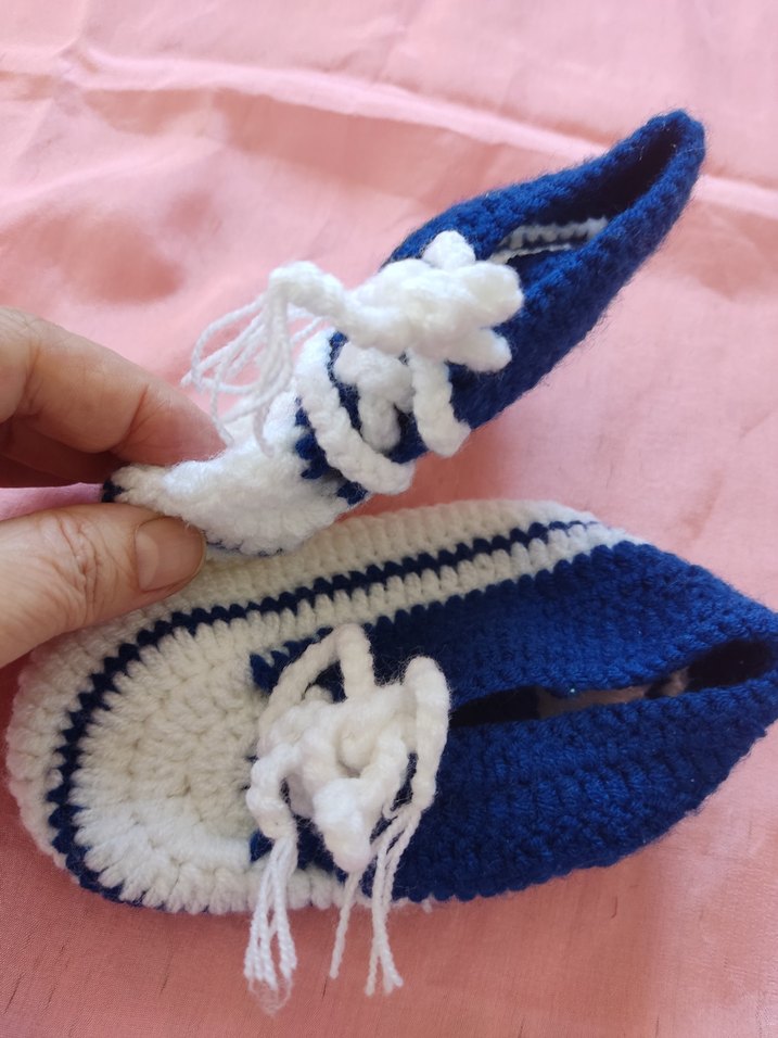 Diger Erkek Bebek Örgü Mavi Ev Ayakkabısı - Görsel 2
