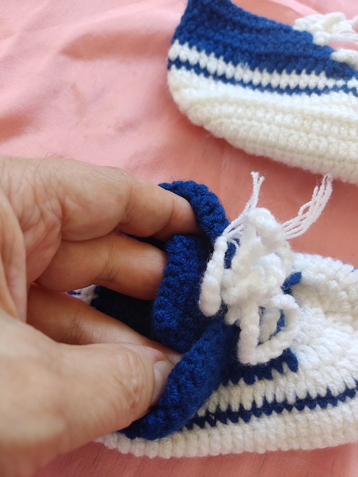 Diger Erkek Bebek Örgü Mavi Ev Ayakkabısı - Görsel 3