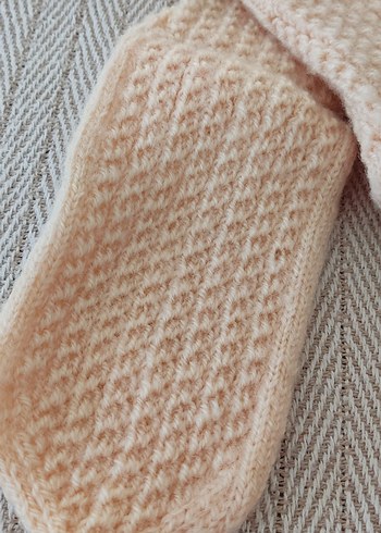 Bej Kadın Örgü patik - Görsel 5