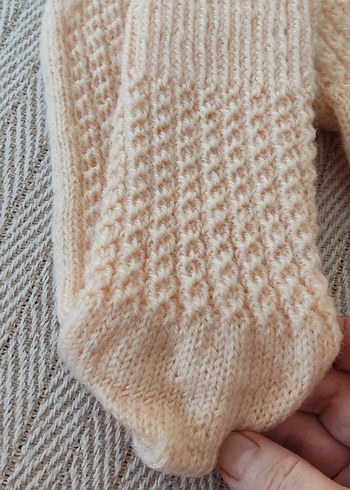 Bej Kadın Örgü patik - Görsel 4