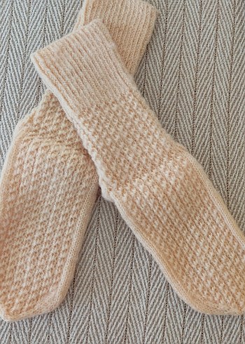 Bej Kadın Örgü patik - Görsel 2