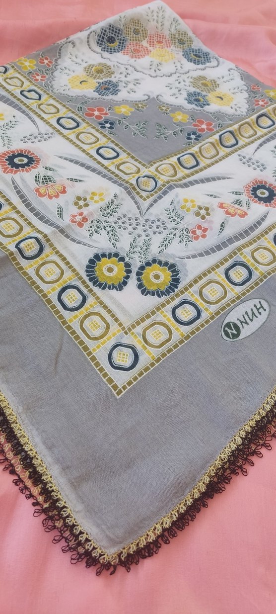 iğne oyalı çeyizlik başörtüsü yemeni - Görsel 4