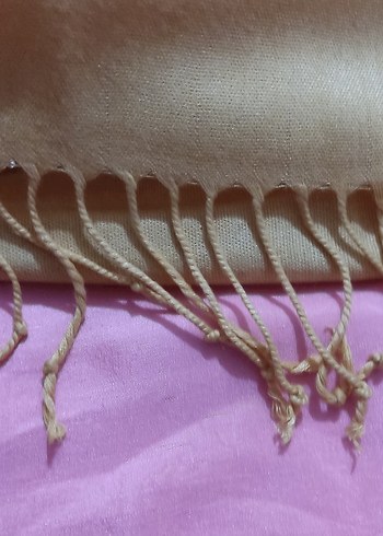 Boncuklu Bej Bohem Kadın Şal - Görsel 6