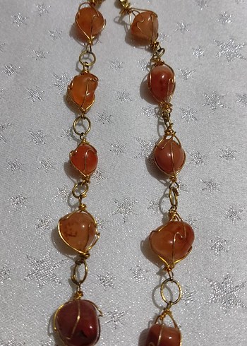 Uzun akik taşı Kadın Kolye - Görsel 6