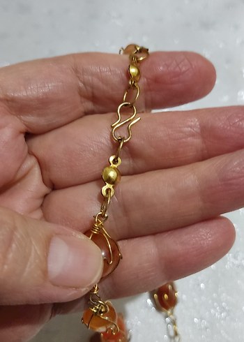 Uzun akik taşı Kadın Kolye - Görsel 3