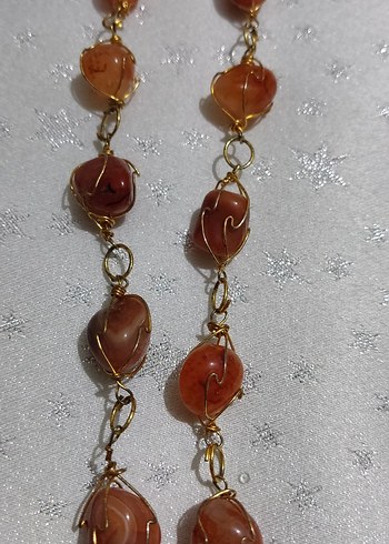 Uzun akik taşı Kadın Kolye - Görsel 5