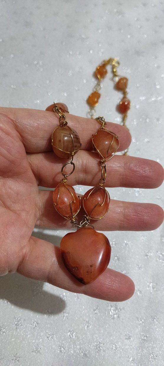 Uzun akik taşı Kadın Kolye - Görsel 4