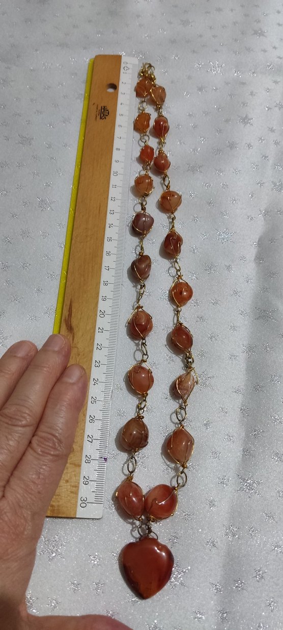 Uzun akik taşı Kadın Kolye - Görsel 2