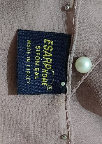 Düğmeli Bej Gri Kadın Şal - Görsel 6