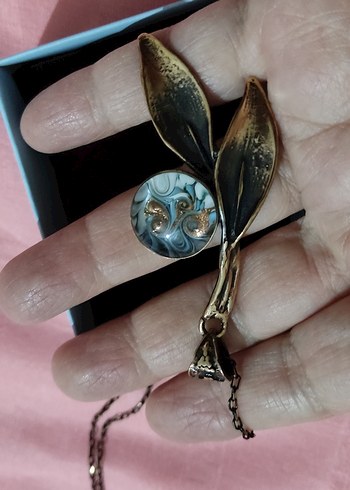 Turkuaz Zincir Detaylı Bohem Kolye - Görsel 2