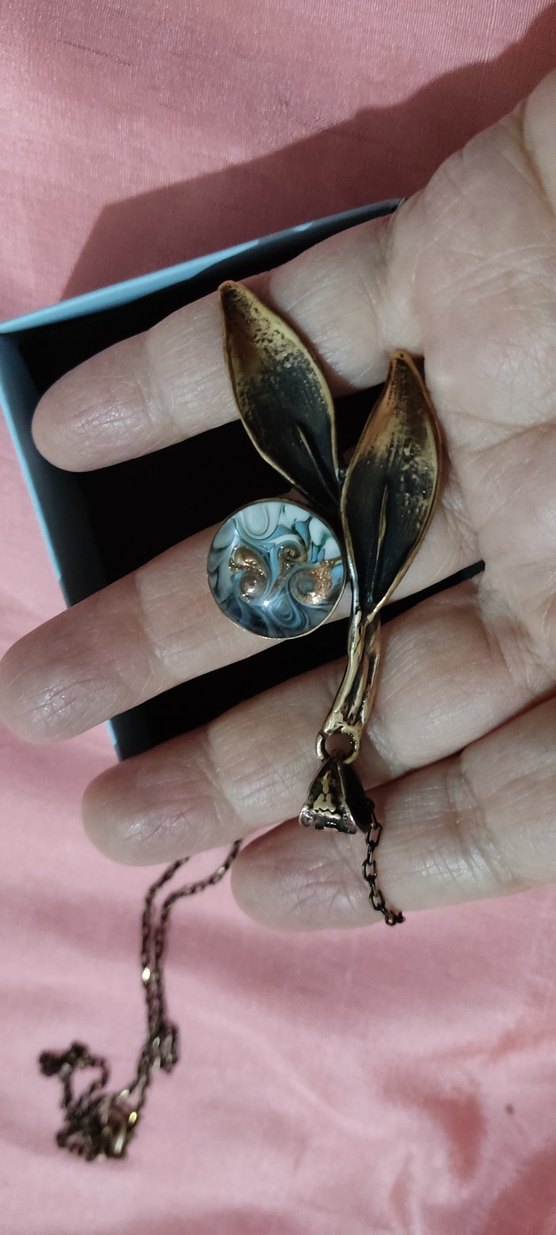 Turkuaz Zincir Detaylı Bohem Kolye - Görsel 2