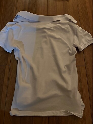 m Beden beyaz Renk pembe polo yaka tshirt