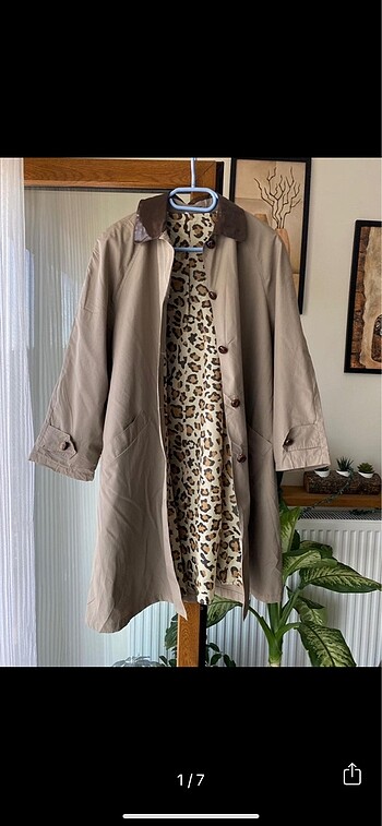 Oversize leopar trençkot