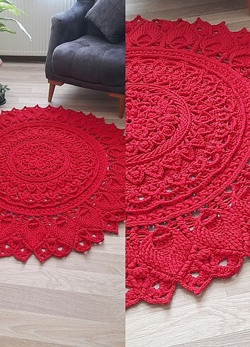 Dekoratif elyapımı örgü paspas-halı 