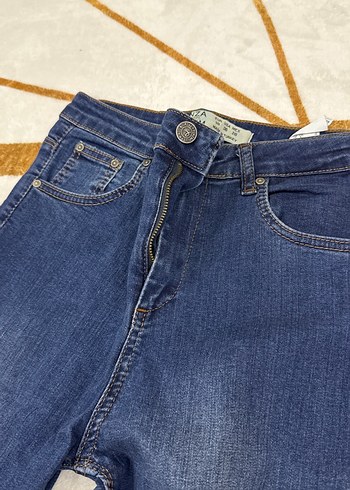 Diğer Kadın Lacivert Kürklü Midi Kot Pantolon
