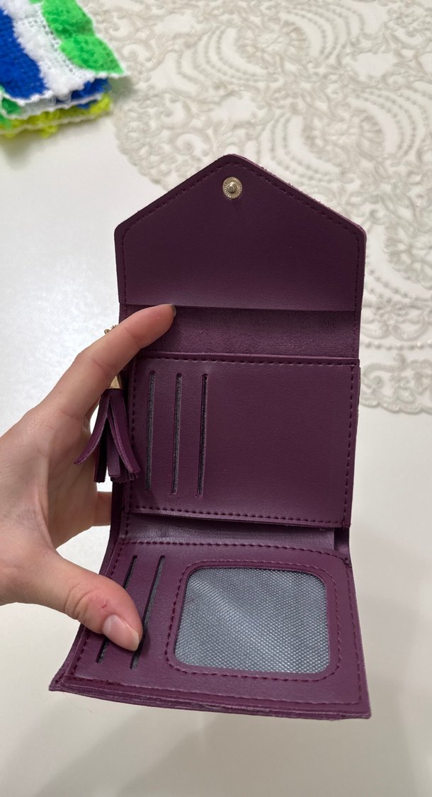 Deriden Mor Püsküllü Kadın Clutch Cüzdan - Görsel 2