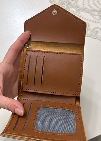 Püsküllü Kahverengi Deri Kadın Cüzdanı - Görsel 3