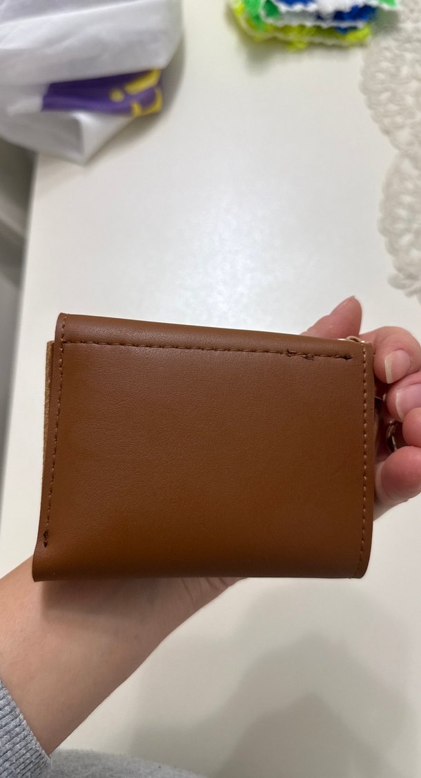 Püsküllü Kahverengi Deri Kadın Cüzdanı - Görsel 2